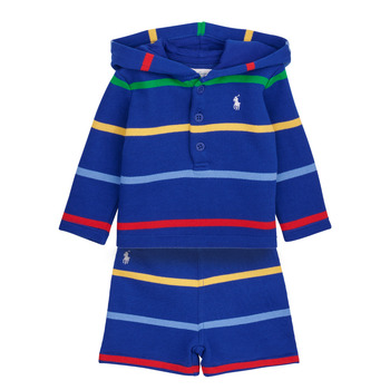 Kleidung Jungen Kleider & Outfits Polo Ralph Lauren LS HOOD SET-SETS-SHORT SET Blau / Bunt