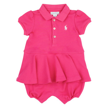 Kleidung Mädchen Kurze Kleider Polo Ralph Lauren SS PEPLUM BU-ONE PIECE-SHORTALL Pink