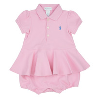 Kleidung Mädchen Kurze Kleider Polo Ralph Lauren SS PEPLUM BU-ONE PIECE-SHORTALL Pink / Blau