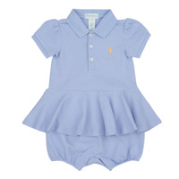 Kleidung Mädchen Kurze Kleider Polo Ralph Lauren SS PEPLUM BU-ONE PIECE-SHORTALL Blau