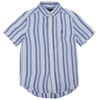 Kleidung Jungen Kurzärmelige Hemden Polo Ralph Lauren  Blau / Weiß