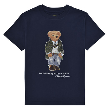 Kleidung Kinder T-Shirts Polo Ralph Lauren SS CN-KNIT SHIRTS-T-SHIRT Marineblau