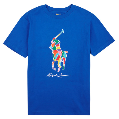 Kleidung Jungen T-Shirts Polo Ralph Lauren SS CN-KNIT SHIRTS-T-SHIRT Blau