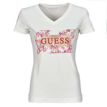Vêtements Femme T-shirts manches courtes Guess LOGO FLOWERS 