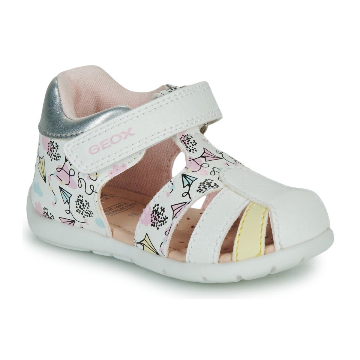 Schuhe Mädchen Sandalen / Sandaletten Geox B ELTHAN GIRL Weiß / Gelb