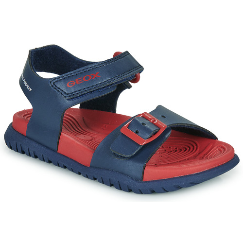 Schuhe Jungen Sandalen / Sandaletten Geox J SANDAL FUSBETTO BO Marineblau / Rot