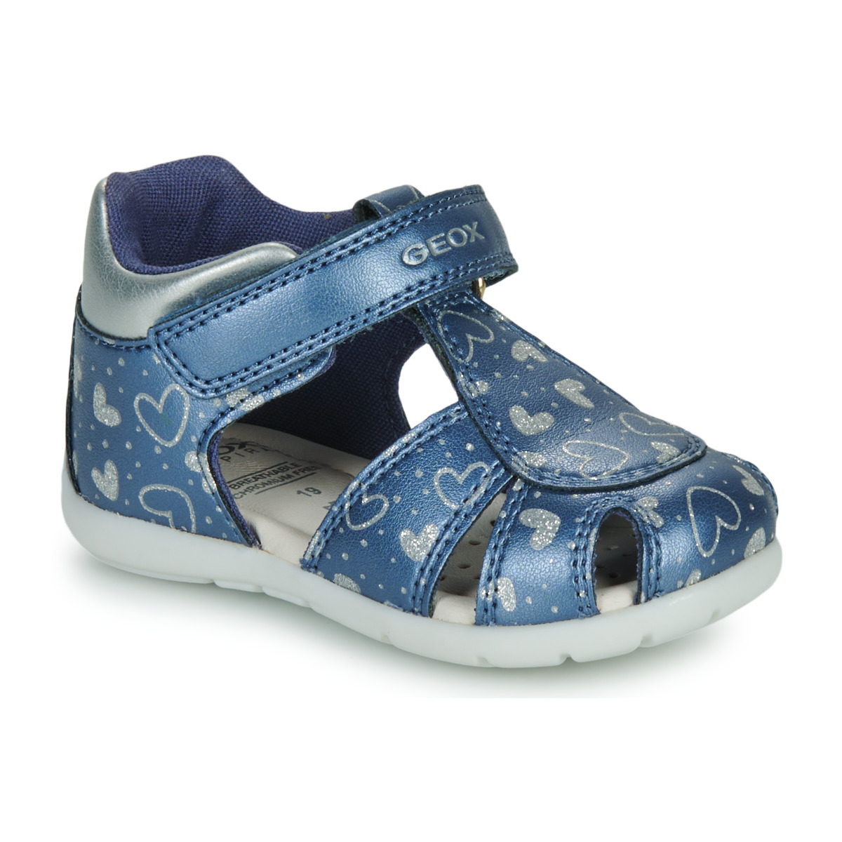 Schuhe Mädchen Sandalen / Sandaletten Geox B ELTHAN GIRL Blau / Silbrig