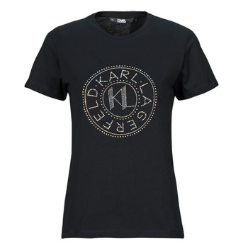Vêtements Femme T-shirts manches courtes Karl Lagerfeld rhinestone logo t-shirt 