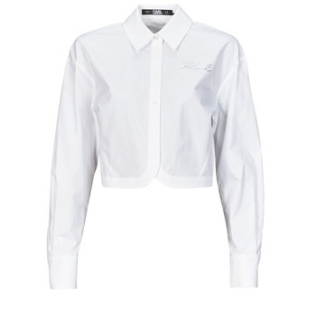 Karl Lagerfeld crop poplin shirt Weiß