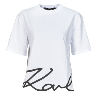 Kleidung Damen T-Shirts Karl Lagerfeld karl signature hem t-shirt Weiß