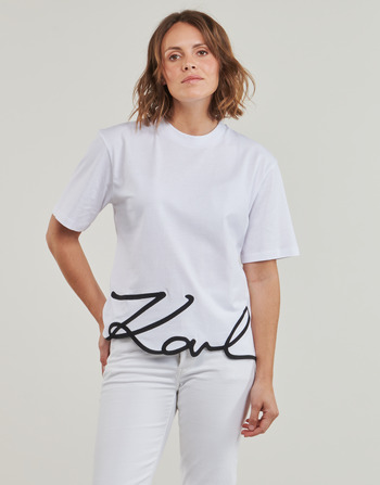 Karl Lagerfeld karl signature hem t-shirt Weiß