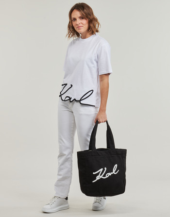 Karl Lagerfeld karl signature hem t-shirt Weiß