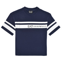 Kleidung Jungen T-Shirts Emporio Armani EA7 TSHIRT 3DBT58 Marineblau / Weiß