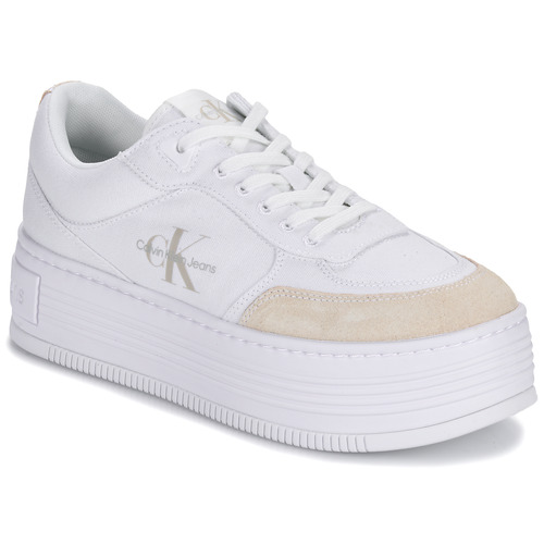 Schuhe Damen Sneaker Low Calvin Klein Jeans BOLD PLATF LOW LACE MIX ML BTW Weiß