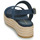Schuhe Damen Leinen-Pantoletten mit gefloch Tommy Hilfiger MID WEDGE SANDAL Marineblau