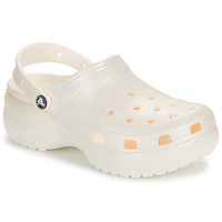 Schuhe Damen Pantoletten / Clogs Crocs Classic Platform Glitter ClogW Beige / Glitzer