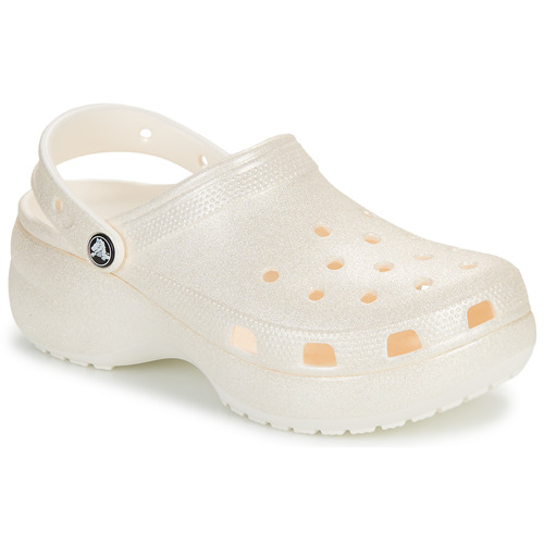Schuhe Damen Pantoletten / Clogs Crocs Classic Platform Glitter ClogW Beige / Glitzer
