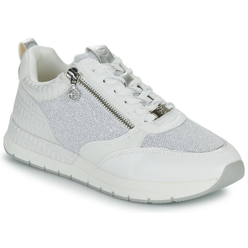 Schuhe Damen Sneaker Low Tamaris  Weiß / Silber