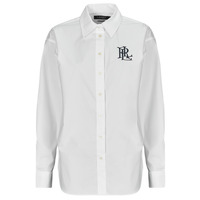 Kleidung Damen Hemden Lauren Ralph Lauren KOTTA-LONG SLEEVE-BUTTON FRONT SHIRT Weiß