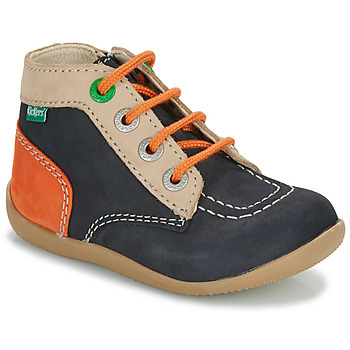 Schuhe Kinder Sneaker High Kickers BONZIP-2 Marineblau / Beige / Orange