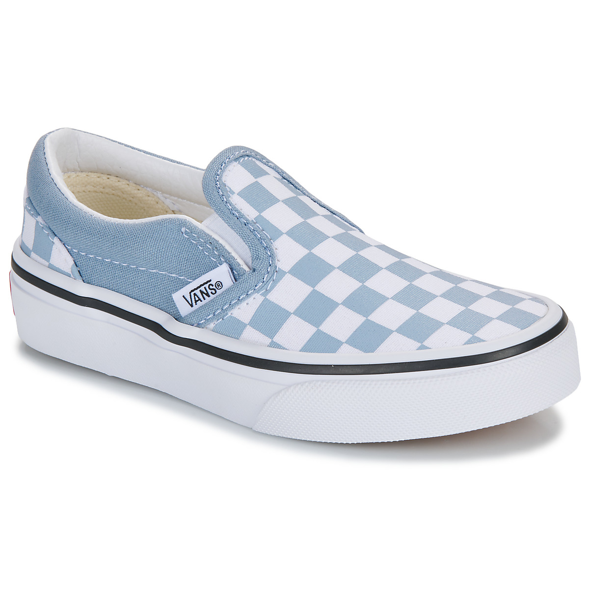 Scarpe Unisex bambino Slip on Vans UY Classic Slip-On COLOR THEORY CHECKERBOARD DUSTY BLUE 