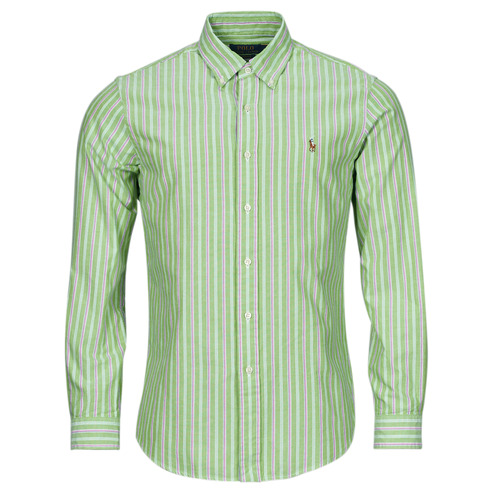 Kleidung Herren Langärmelige Hemden Polo Ralph Lauren CHEMISE COUPE DROITE EN OXFORD RAYEE Bunt