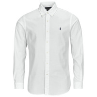 Kleidung Herren Langärmelige Hemden Polo Ralph Lauren CHEMISE COUPE DROITE EN SEERSUCKER Weiß