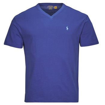 Kleidung Herren T-Shirts Polo Ralph Lauren T-SHIRT AJUSTE COL V EN COTON Blau