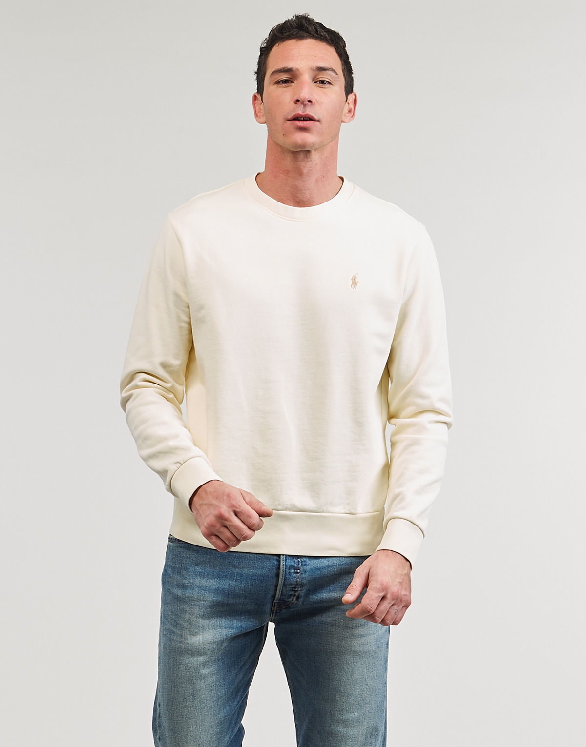 Kleidung Herren Sweatshirts Polo Ralph Lauren SWEATSHIRT COL ROND EN MOLLETON Weiß
