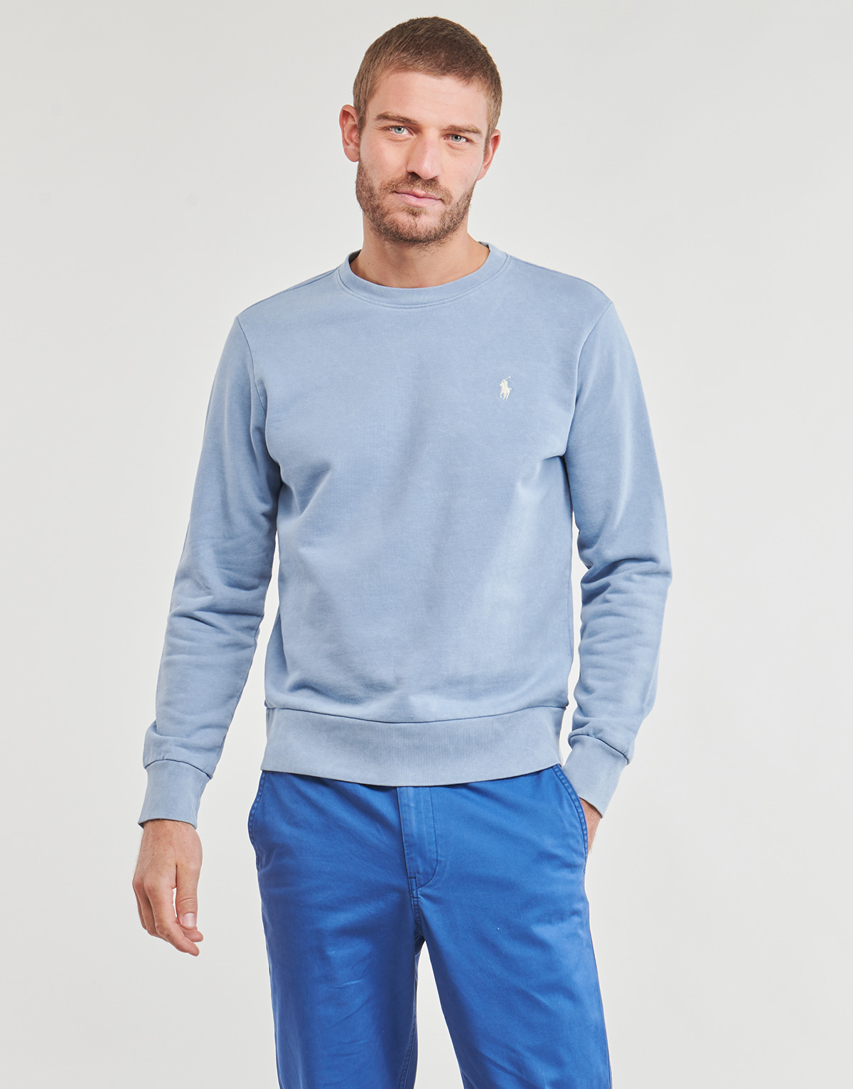 Kleidung Herren Sweatshirts Polo Ralph Lauren SWEATSHIRT COL ROND EN MOLLETON Blau
