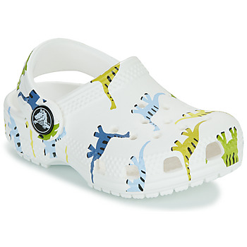 Schuhe Kinder Pantoletten / Clogs Crocs Classic Character Print Clog T Weiß / Dinosaurier