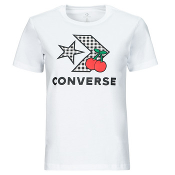 Abbigliamento Donna T-shirt maniche corte Converse CHERRY STAR CHEVRON INFILL TEE WHITE 