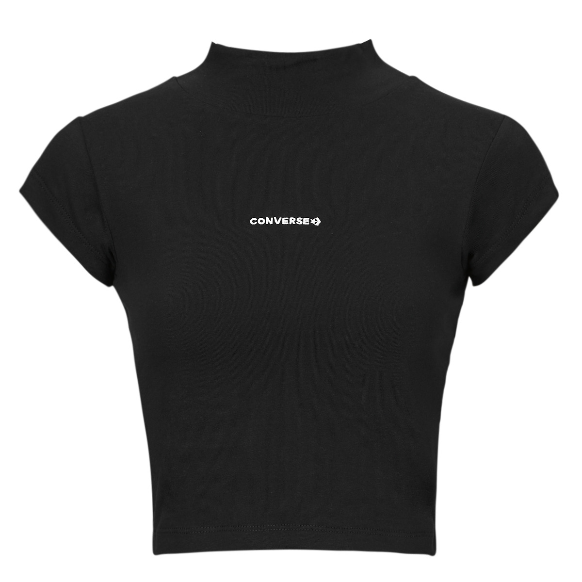 Kleidung Damen T-Shirts Converse WORDMARK TOP BLACK    