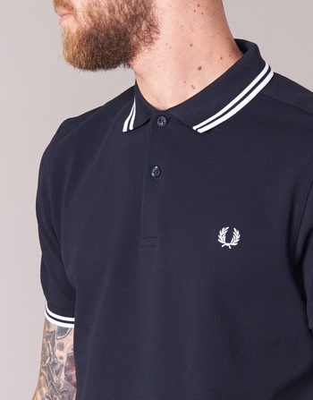Fred Perry SLIM FIT TWIN TIPPED Marine / Bianco