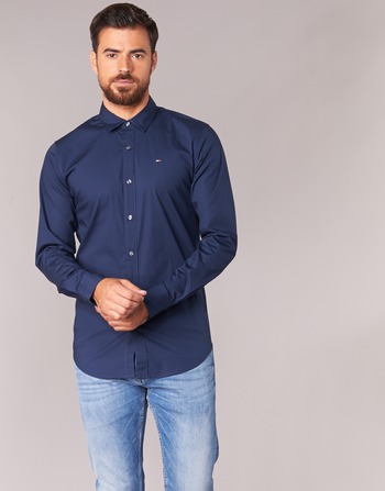 Kleidung Herren Langärmelige Hemden Tommy Jeans TJM ORIGINAL STRETCH SHIRT Marineblau