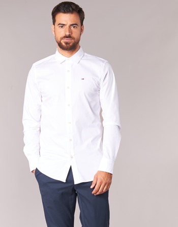 Kleidung Herren Langärmelige Hemden Tommy Jeans TJM ORIGINAL STRETCH SHIRT Weiß