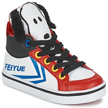 Chaussures Enfant Baskets montantes Feiyue DELTA MID PEANUTS Blanc / Noir / Rouge