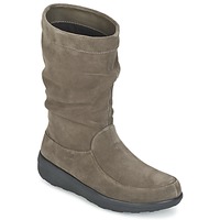 Chaussures Femme Boots FitFlop LOAF SLOUCHY KNEE BOOT SUEDE Taupe