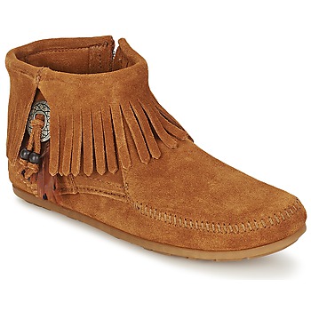 Chaussures Femme Boots Minnetonka CONCHO FEATHER SIDE ZIP BOOT Marron