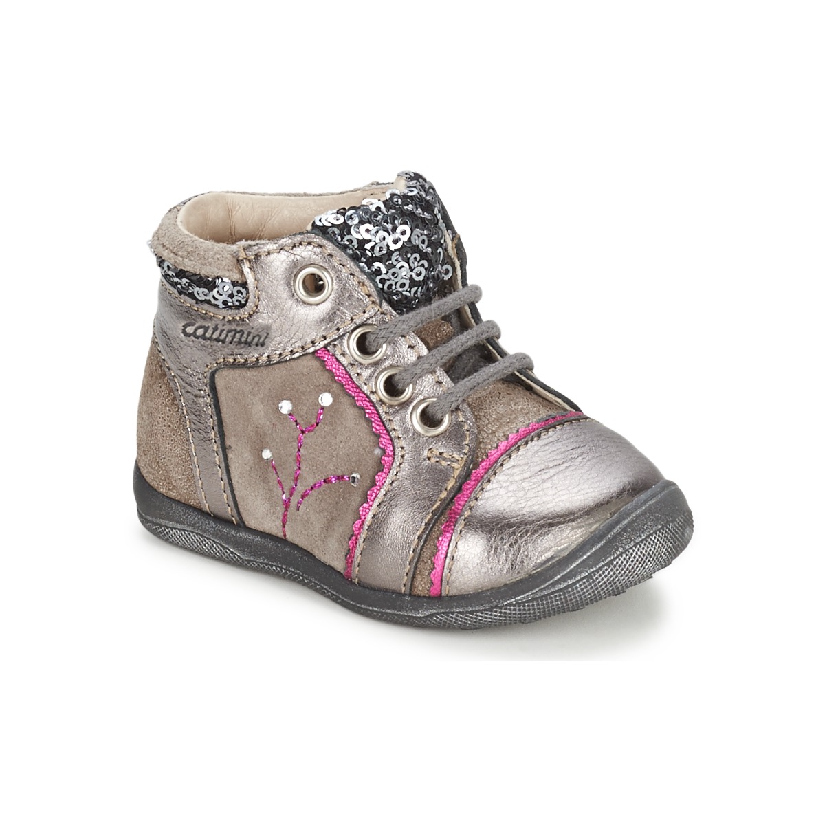 Chaussures Fille Boots Catimini CALINE CVS GRIS-PAILLET DPF/GLUCK