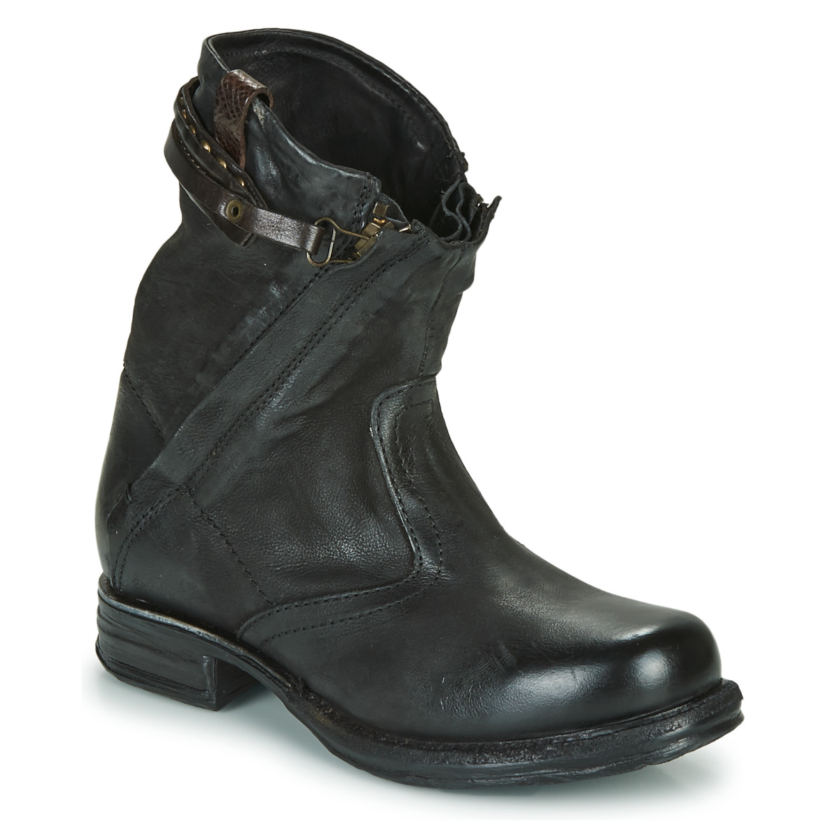 Schuhe Damen Boots Airstep / A.S.98 SAINT METAL ZIP Schwarz