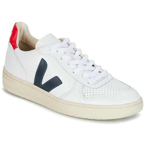 Scarpe Sneakers basse Veja V-10 Bianco / Blu / Rosso