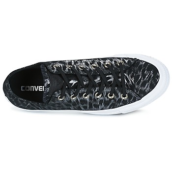 Converse CHUCK TAYLOR ALL STAR SHIMMER SUEDE OX BLACK/BLACK/WHITE Nero / Bianco