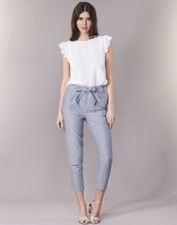 Abbigliamento Donna Pantaloni 5 tasche Betty London IKARALE Blu / Bianco