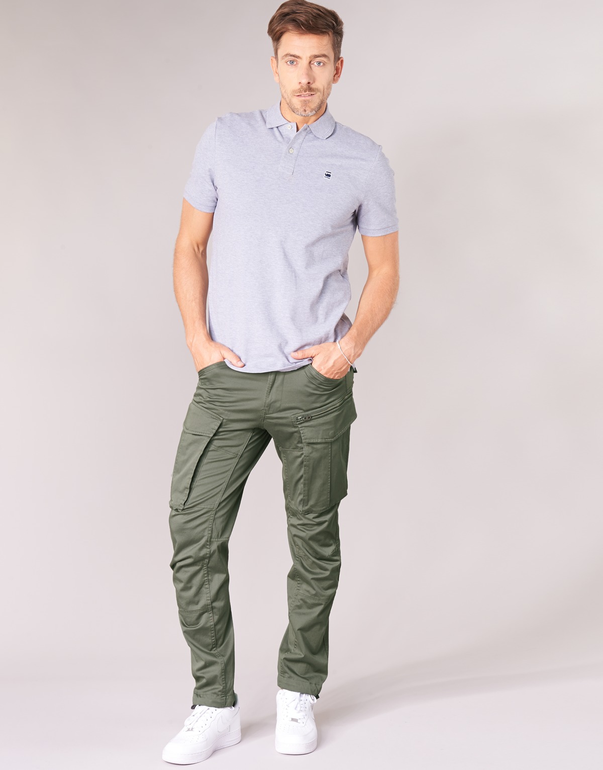 Vêtements Homme Pantalons cargo G-Star Raw ROVIC ZIP 3D STRAIGHT TAPERED Gris Vert