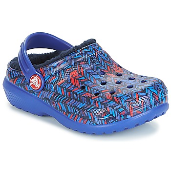 Chaussures Enfant Sabots Crocs CLASSIC LINED GRAPHIC CLOG K Bleu