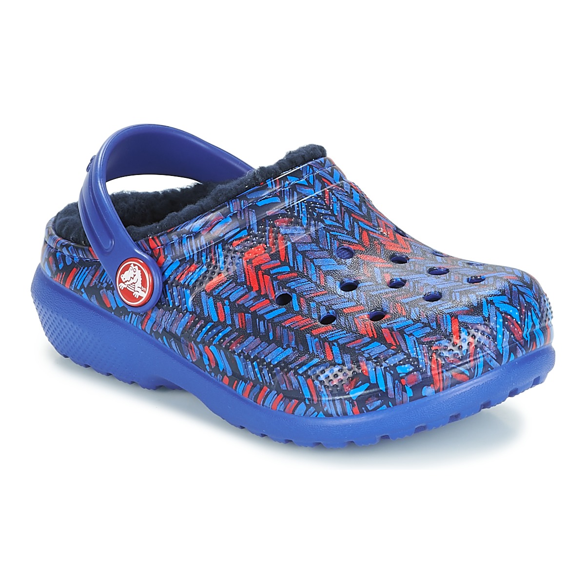 Schuhe Kinder Pantoletten / Clogs Crocs CLASSIC LINED GRAPHIC CLOG K Blau
