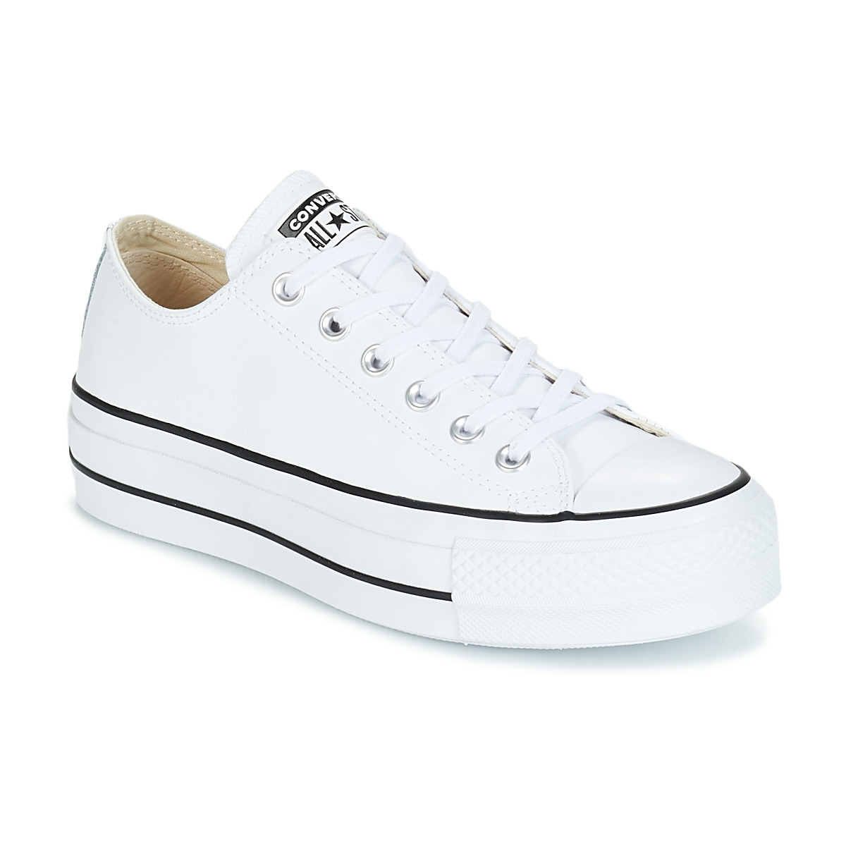 Chaussures Femme Baskets basses Converse CHUCK TAYLOR ALL STAR LIFT CLEAN OX LEATHER Blanc