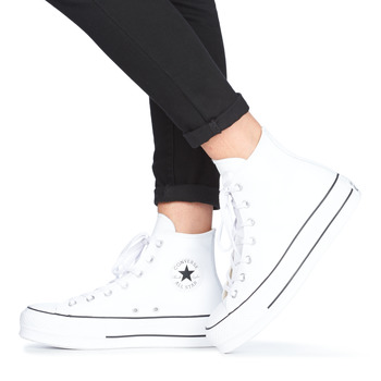 Converse CHUCK TAYLOR ALL STAR LIFT CLEAN LEATHER HI Bianco